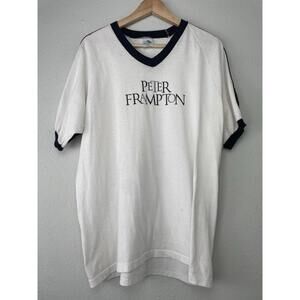 Vintage Peter Frampton V Neck Ringer Tshirt Augusta Tag USA XL Distressed